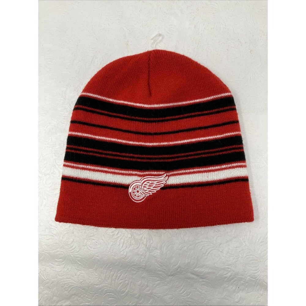 Detroit Red Wings Red White black Knit Beanie Winter Hat Cap Stocking NHL OTH